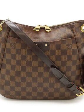 Louis Vuitton Damier South Bank Shoulder Bag Crossbody Fringe Tassel Charm